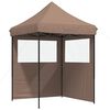 vidaXL Partyzelt Faltbar Pop-Up mit 2 Seitenteilen Braun