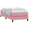 vidaXL Boxspringbett mit Matratze Rosa 80x220 cm Samt