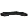 vidaXL 11-tlg. Garten-Lounge-Set mit Auflagen Poly Rattan Schwarz