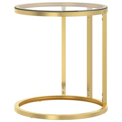 vidaXL Beistelltisch Golden und Transparent 45 cm Hartglas
