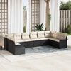 vidaXL Gartensofa-set mit Kissen 10 pcs Schwarz Poly-Rattan