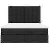 vidaXL Ottoman-Bett mit Matratze Schwarz 140x200 cm Stoff