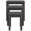 vidaXL Satztische 3 Stk. Grau Massivholz Kiefer
