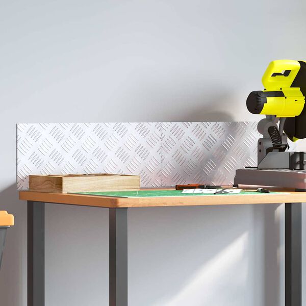 vidaXL Treppe Tritt Rechtwinklig 2 pcs Silber 50 x 20 cm Aluminium