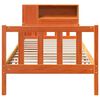 vidaXL Massivholzbett mit Regal ohne Matratze Wachsbraun 75x190 cm