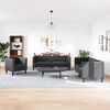 vidaXL Wohnzimmer Couch 3 pcs Schwarz 194 x 74,5 x 70,5 cm Kunstleder