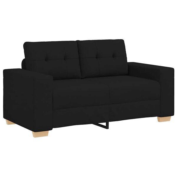 vidaXL Zweisitzer-Sofa Schwarz 160x77x82 cm Stoff