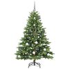 vidaXL K&uuml;nstlicher Weihnachtsbaum mit 150 LEDs Gr&uuml;n 150 cm PE und PVC