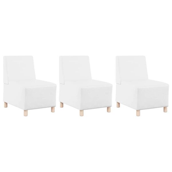 vidaXL Modulares Armfreies Sofa 3 pcs Wei&szlig; 55 x 74 x 82 cm Kunstleder