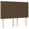 vidaXL Boxspringbett mit Matratze Dunkelbraun 140x200 cm Stoff