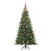 vidaXL K&uuml;nstlicher klappbarer Weihnachtsbaum Gr&uuml;n 180 cm PE und PVC