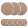 vidaXL Jute Platzsets 12 pcs Nat&uuml;rlich und Wei&szlig; &Oslash; 30 cm