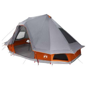vidaXL Familien-Tipi-Zelt Tipi Grau und Orange 466 x 310 x 240 cm