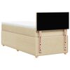 vidaXL Boxspringbett mit Matratze Creme 80x200 cm Stoff