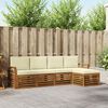 vidaXL Sofagarnituren 5 pcs Natur und Creme Massivholz Akazie