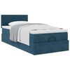 vidaXL Ottoman-Bett mit Matratze Dunkelblau 100x200 cm Samt