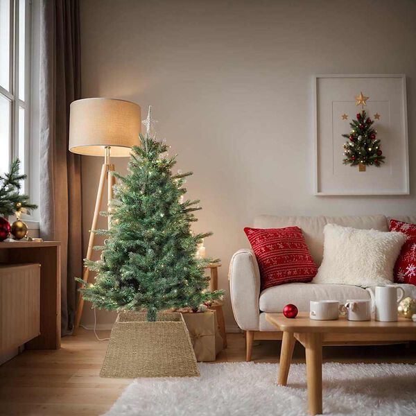vidaXL Weihnachtsbaumkragen Braun 60 x 60 x 28 cm das Seegras