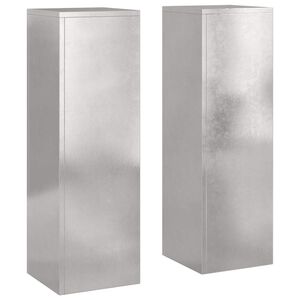 vidaXL Pflanzenst&auml;nder 2 pcs Silber 24 x 24 x 75 cm Edelstahl