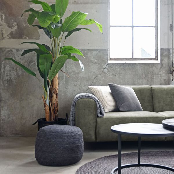 LABEL51 Teppich Jute Rund 180x180 cm XXL Anthrazit