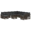 vidaXL Gartensofa-set 12 stk. Grau Poly-Rattan