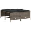 vidaXL Gartenhocker mit Kissen 4 Stk. Grau Poly Rattan