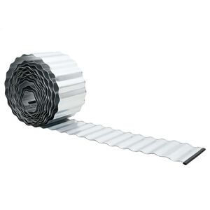 vidaXL Rasenkante 5 m x 10 cm aus verzinktem Stahl Silber