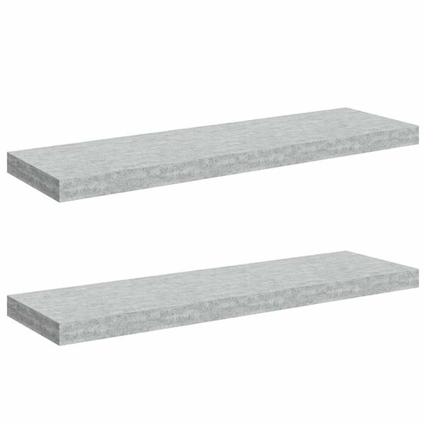 vidaXL Schweberegale 2 Stk. Betongrau 80x23,5x3,8 cm MDF