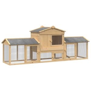 vidaXL H&uuml;hnerunterkunft 3 Stk. Braun 225 x 60 x 89 cm
