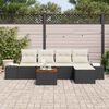 vidaXL Gartensofa-set mit Speicher 6 pcs Schwarz und Creme Poly-Rattan