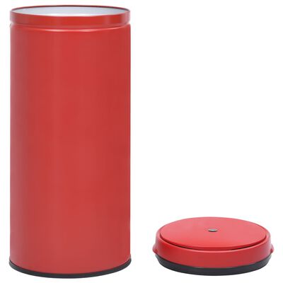 vidaXL Automatischer Sensor-Mülleimer 80 L Kohlenstoffstahl Rot