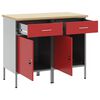 vidaXL Werkbank mit Schubladen 2 pcs Rot und Grau 100 x 55 x 85 cm