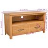 vidaXL TV-Schrank 90x35x48 cm Massivholz Eiche