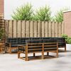 vidaXL Outdoor-Sofagarnitur mit Kissen 7 pcs Natur und Anthrazit