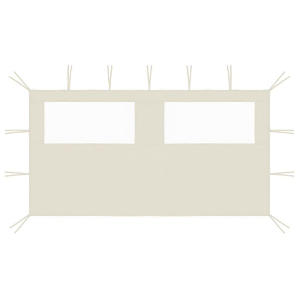 vidaXL Pavillon-Seitenwand mit Fenstern 4x2 m Creme