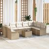 vidaXL Gartensofa-set mit Speicher 10 pcs Braun Poly-Rattan