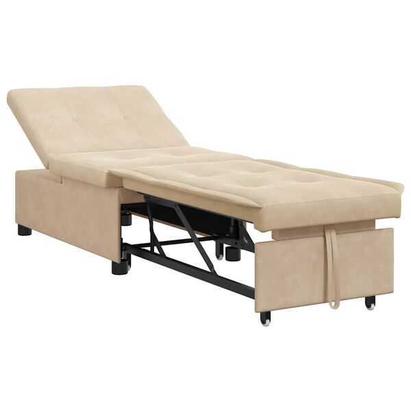 vidaXL Pull-Out Schlafsofa Creme 194 x 67 x 82 cm Mikrofaser