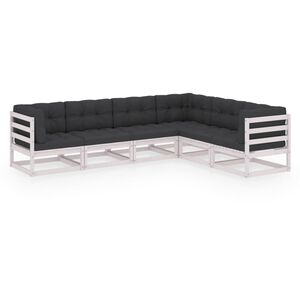 vidaXL 6-tlg. Garten-Lounge-Set mit Kissen Massivholz Kiefer