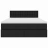 vidaXL Bett mit Stauraum und LED Schwarz 140 x 190 cm Polyester