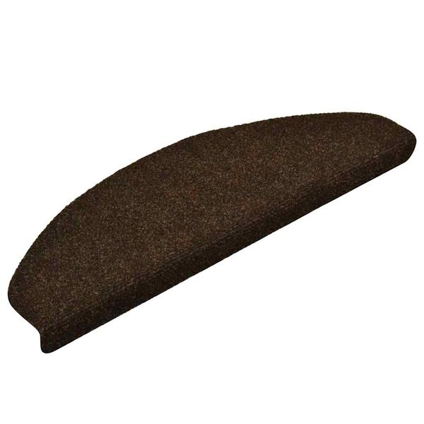 vidaXL Stufenmatten Selbstklebend 10 Stk. 65x21x4 cm Braun Halbrund Gro&szlig;