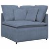 vidaXL Modulares Sofa mit Fußhocker Kissen Cordstoff Blau