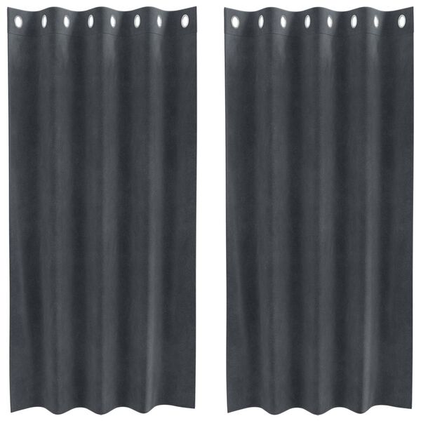 vidaXL Verdunkelungsvorh&auml;nge 2 pcs Hellgrau 140 x 175 cm Samt