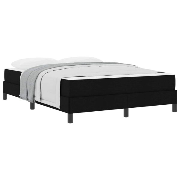 vidaXL Boxspringbett mit Matratze Schwarz 160 x 200 cm Stoff