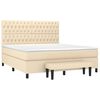 vidaXL Boxspringbett mit Matratze Creme 180x200 cm Stoff