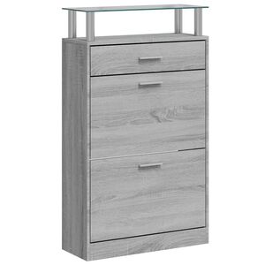 vidaXL Schuhschrank Grau Sonoma 63x24x104 cm Holzwerkstoff