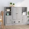 vidaXL Highboards 3 Stk. Grau Sonoma Holzwerkstoff