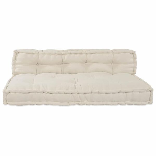 vidaXL Pallet Sofa Kissen 2 pcs Creme 120 x 80 x 38 cm Stoff