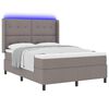 vidaXL LED Boxspringbett mit Matratze Taupe 140 x 190 cm Stoff