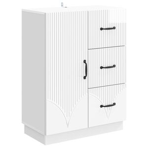 vidaXL Sideboard Hochglanz Wei&szlig; 66 x 34,5 x 87 cm Holzwerkstoff