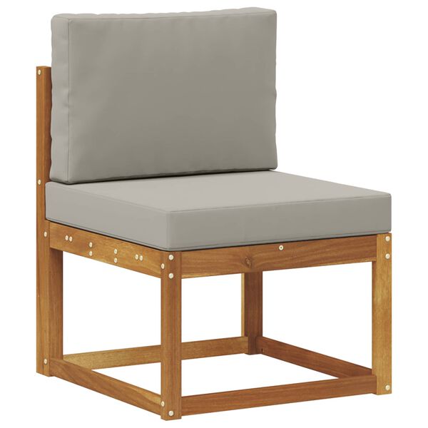 vidaXL Outdoor-Sofagarnitur mit Kissen 9 pcs Nat&uuml;rlich und Hellgrau