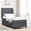 vidaXL Boxspringbett mit Matratze Dunkelgrau 190 x 90 cm Polyester